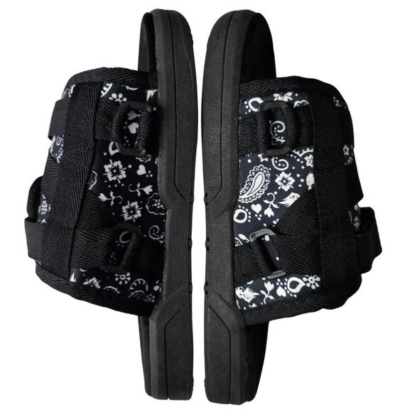 DRACO Slides Mens Shoes Size 5, 5.5, 6 Black Bandana Sandals Bandana NEW + Bag - Picture 4 of 12